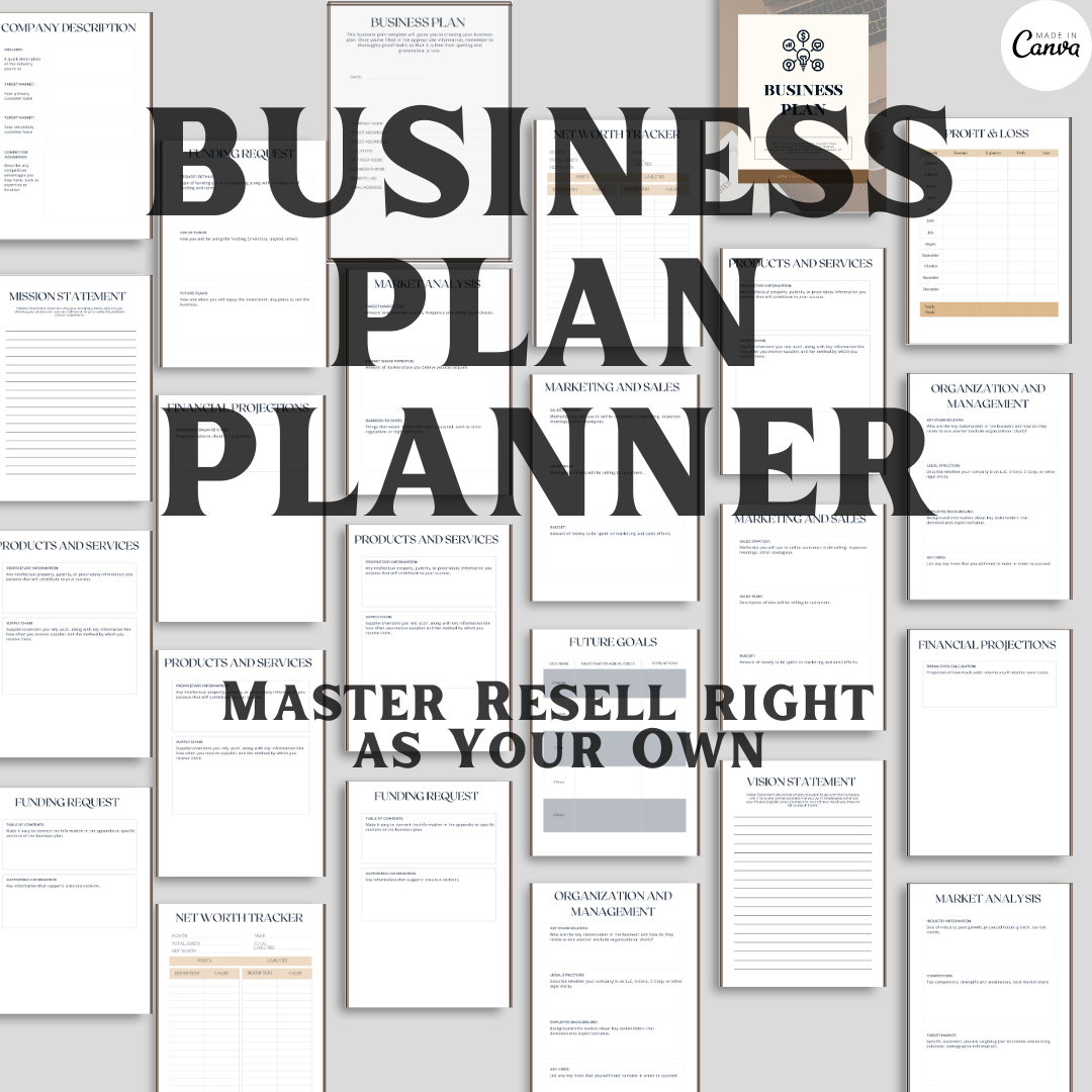 Business Plan Planner with Master Resell Rights